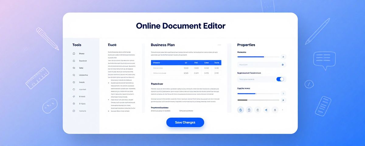 Real-time business plan editor with drag-and-drop sections and formatting options for professional documents